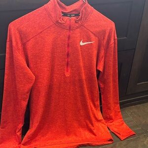 Nike Red Long Sleeve Top with White Logo